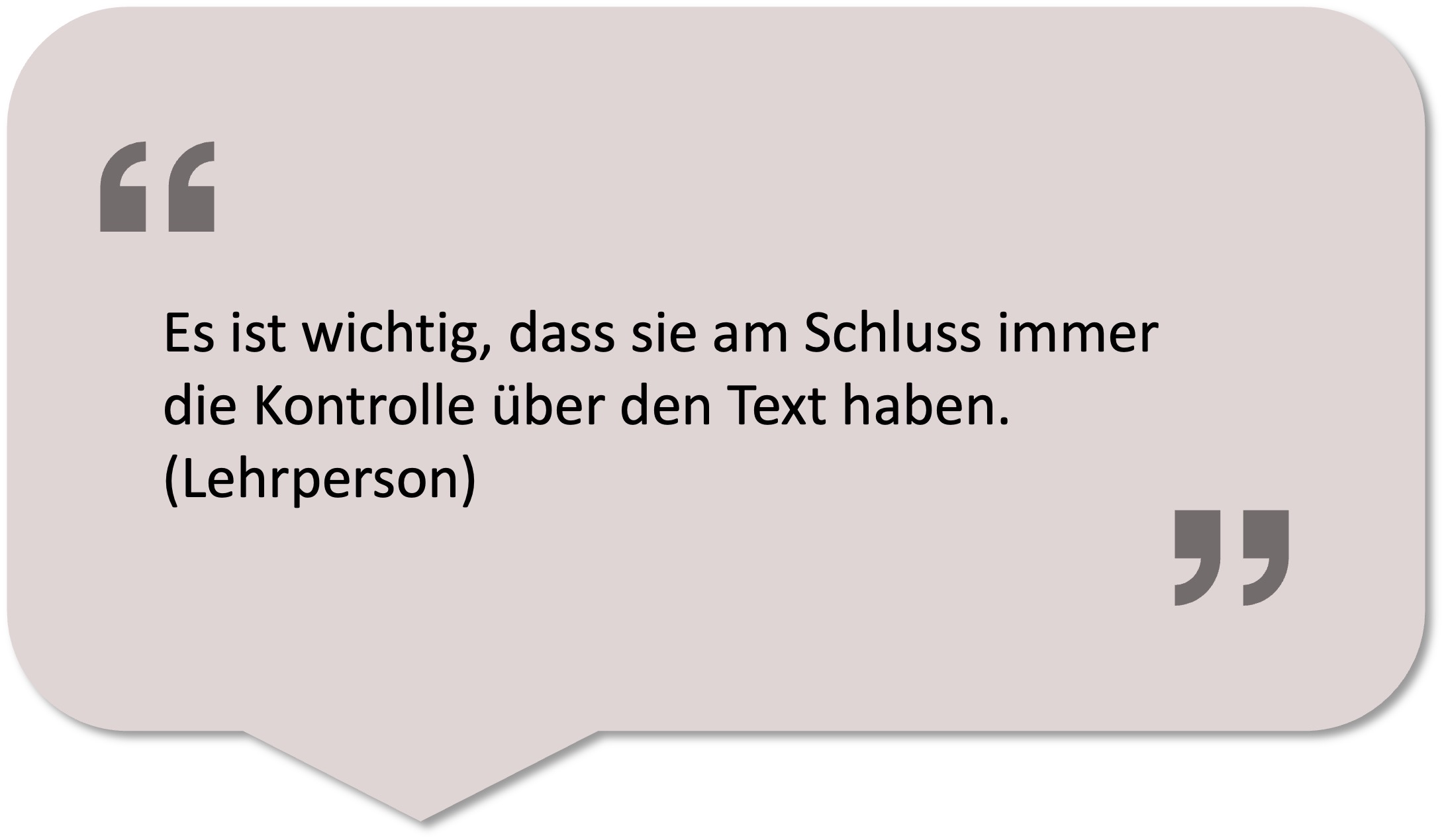 Zitat einer Lehrperson
