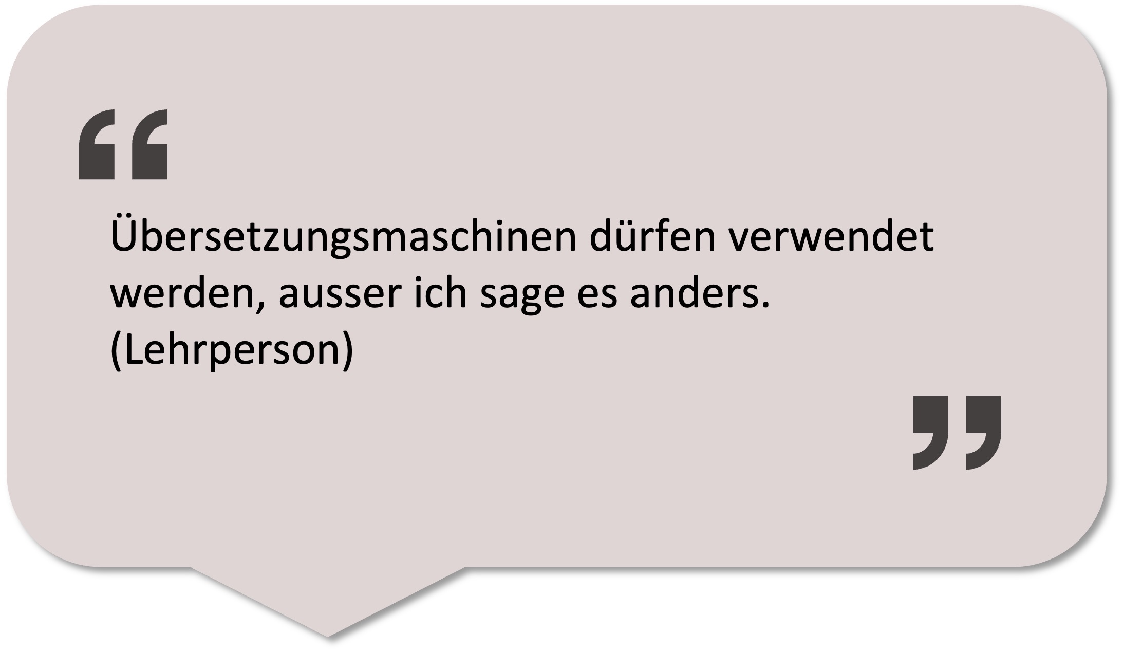 Zitat einer Lehrperson