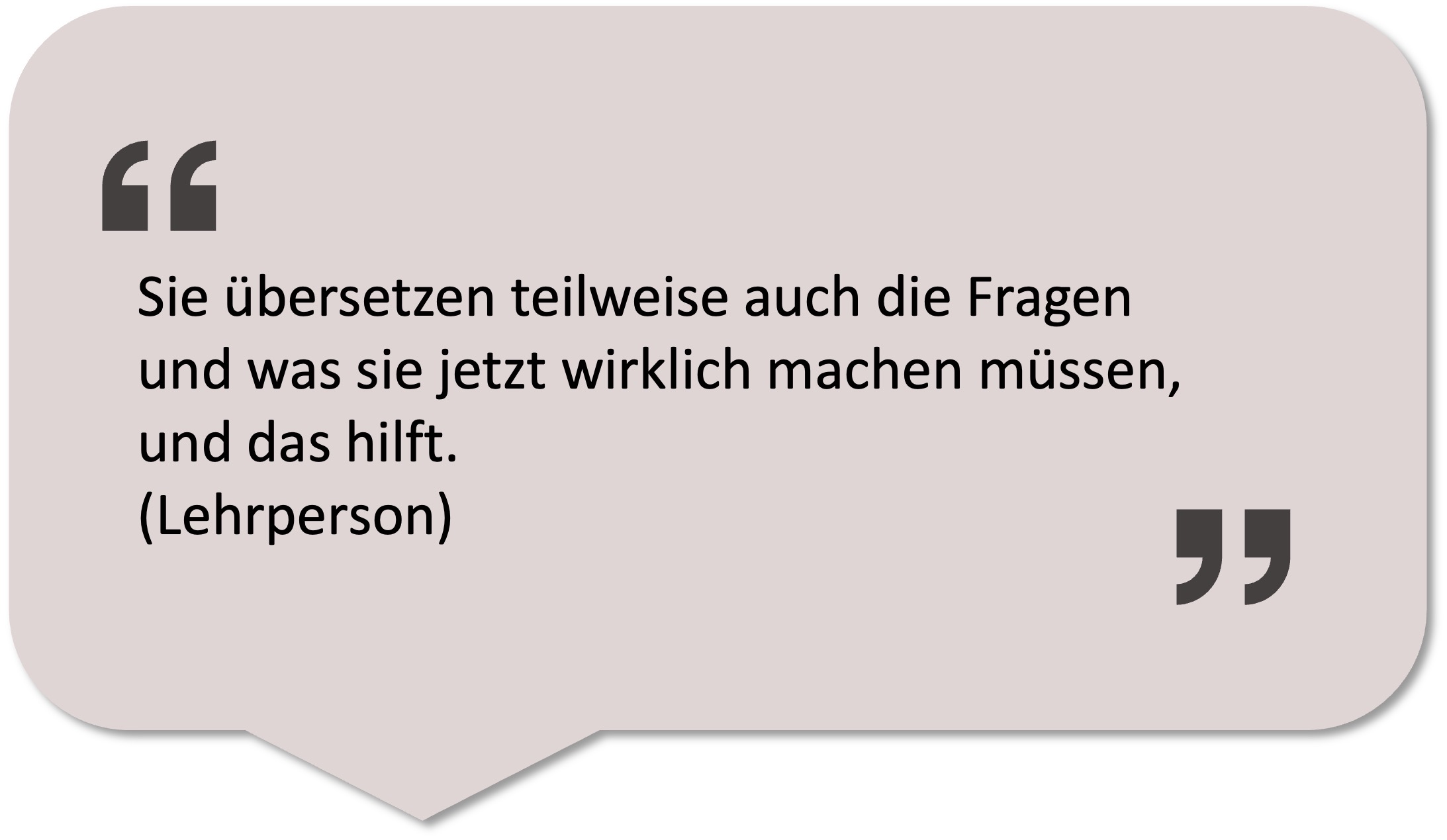 Zitat einer Lehrperson