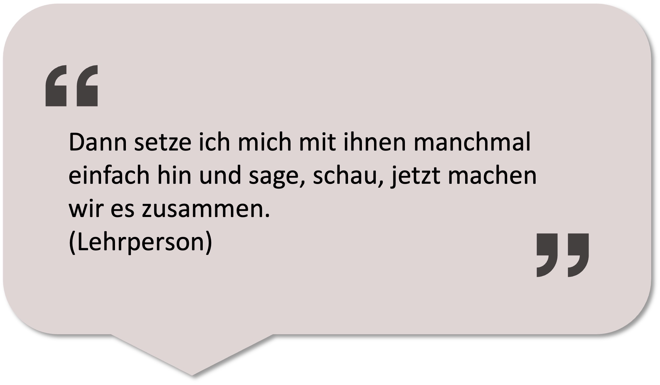 Zitat einer Lehrperson